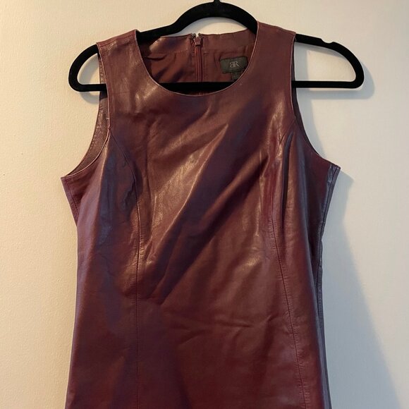 Maroon Leather Burgundy Peplum Top - Picture 1 of 3